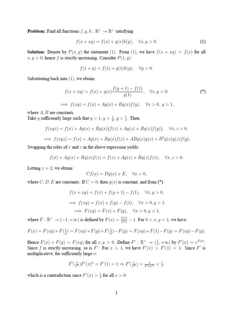 A Wonderful Functional Equation English Version | PDF | Inequality ...