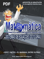 Apostila de Matemática Sistema de Equações do 1º Grau versão resolvida