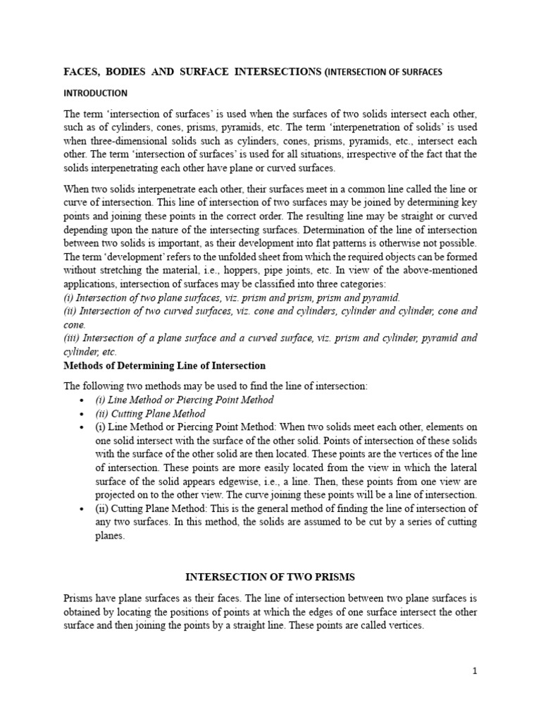 Surface Intersection | PDF