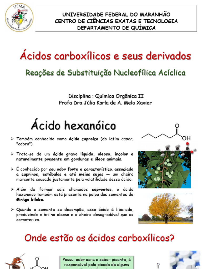 Cidos Carboxlicos e Seus Derivados | PDF | Éster | Química Orgânica