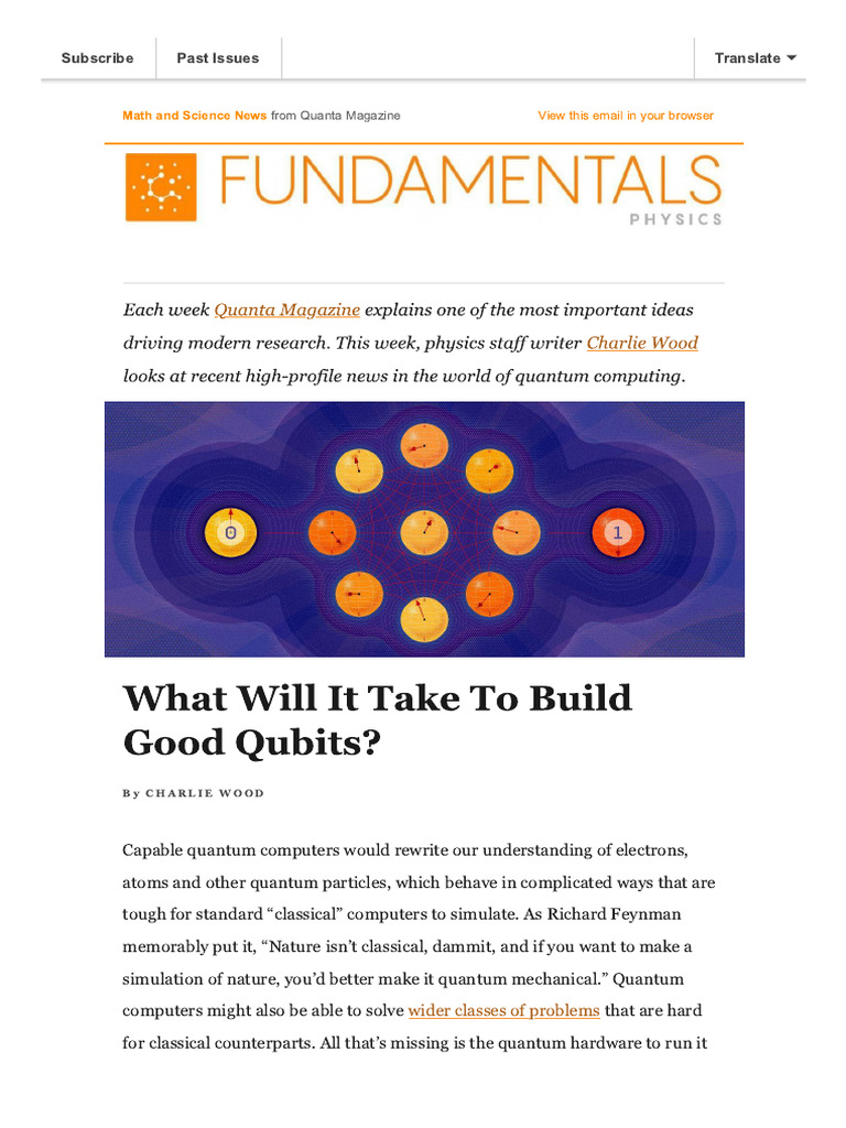 What Will It Take To Build Good Qubits | PDF