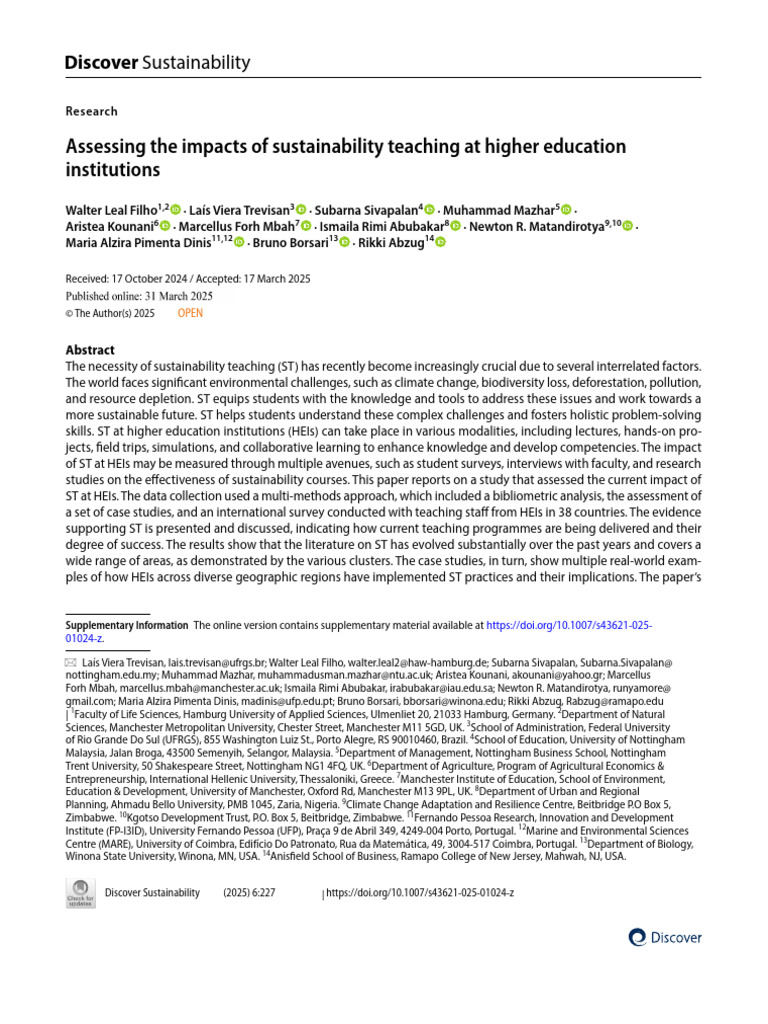 02assessing The Impacts of Sustainability Teaching at Higher Education ...