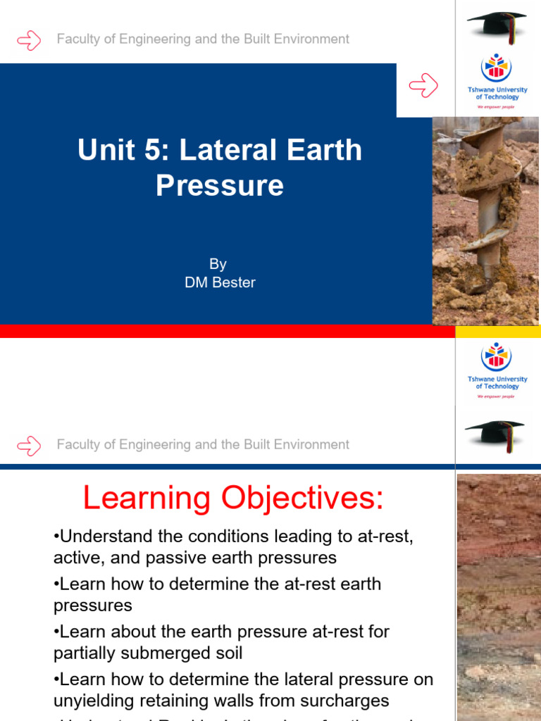 Unit 5 - Lateral Earth Pressure | PDF | Soil | Soil Science
