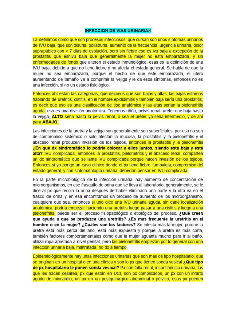 14. Infección urinaria.docx | PDF | Enfermedades y trastornos ...