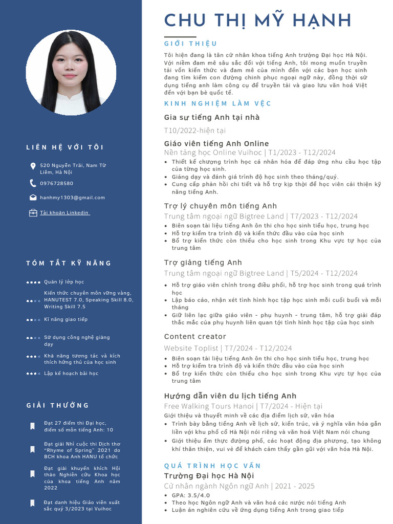CV Eng Teacher | PDF