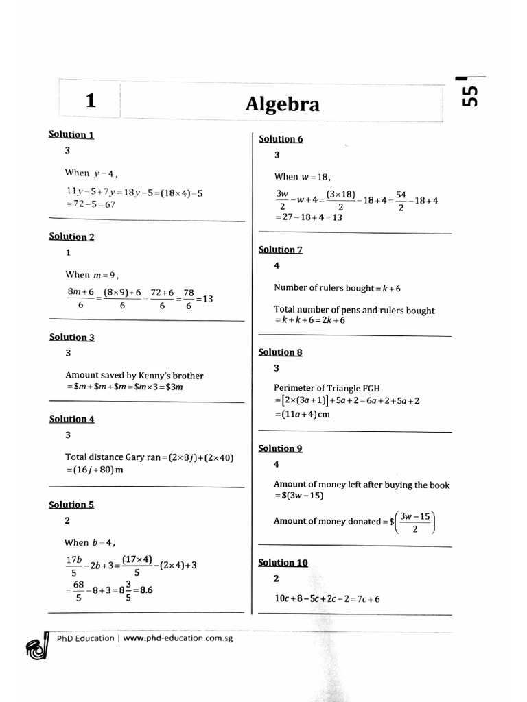 Algebra Solution | PDF