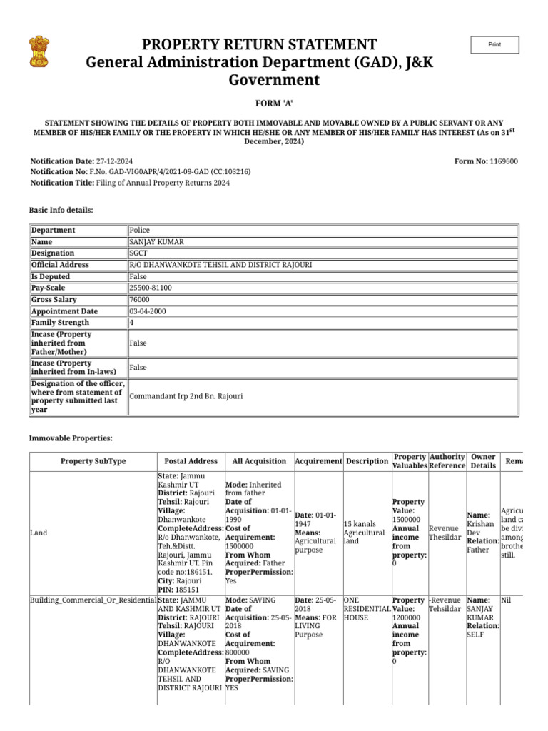 Property Return System | PDF | Economies