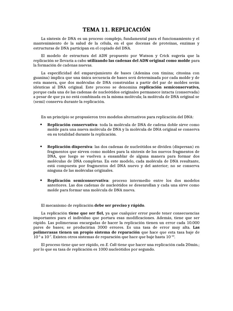 TEMA 12 (11) | PDF | Replicación De Adn | Adn