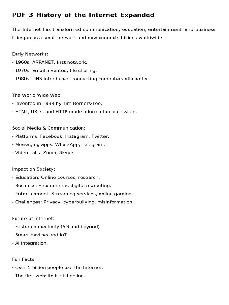 PDF 3 History of The Internet Expanded | PDF