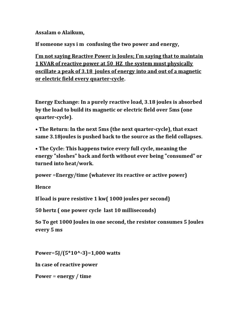 Reactive Power Explanation | PDF
