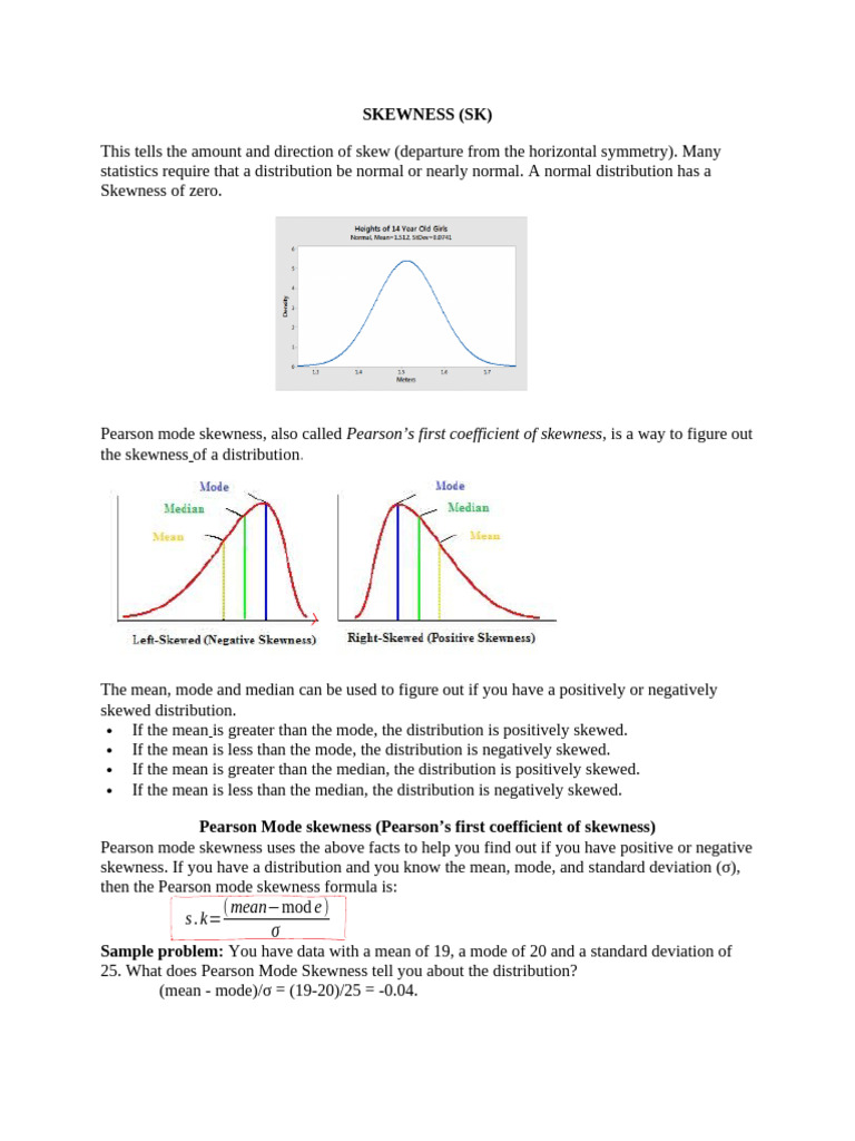 Engineering Prob & Stat Lecture Notes 4 | PDF | Skewness | Mode ...