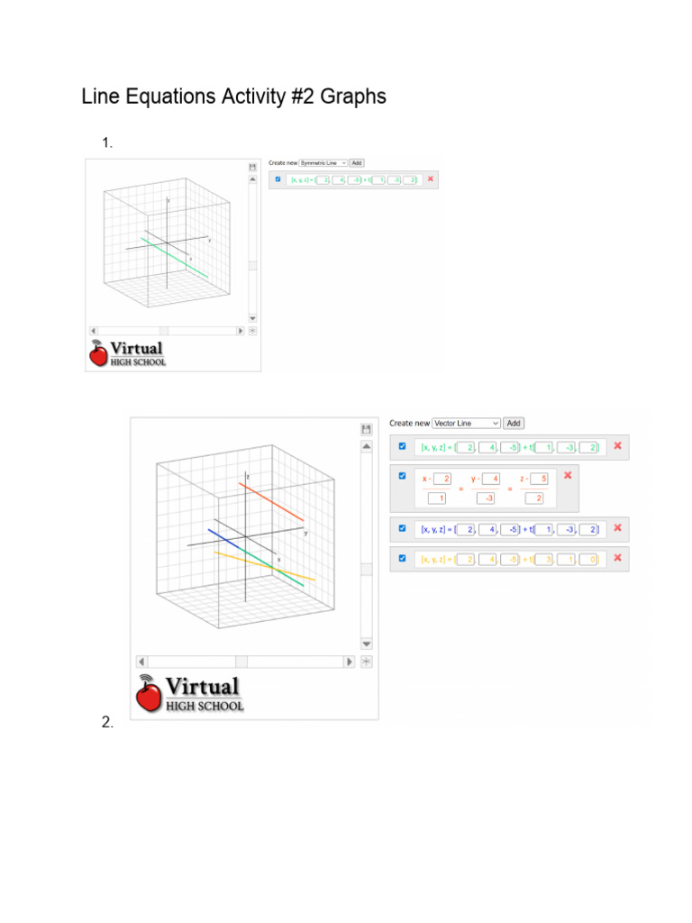 Line Equations Activity #2 Graphs | PDF