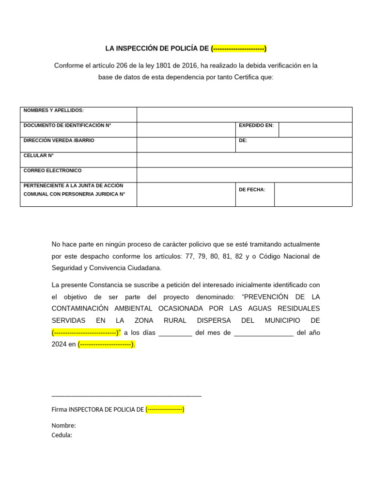 2. Fomato 3 La Inspección de Policía (1) | PDF