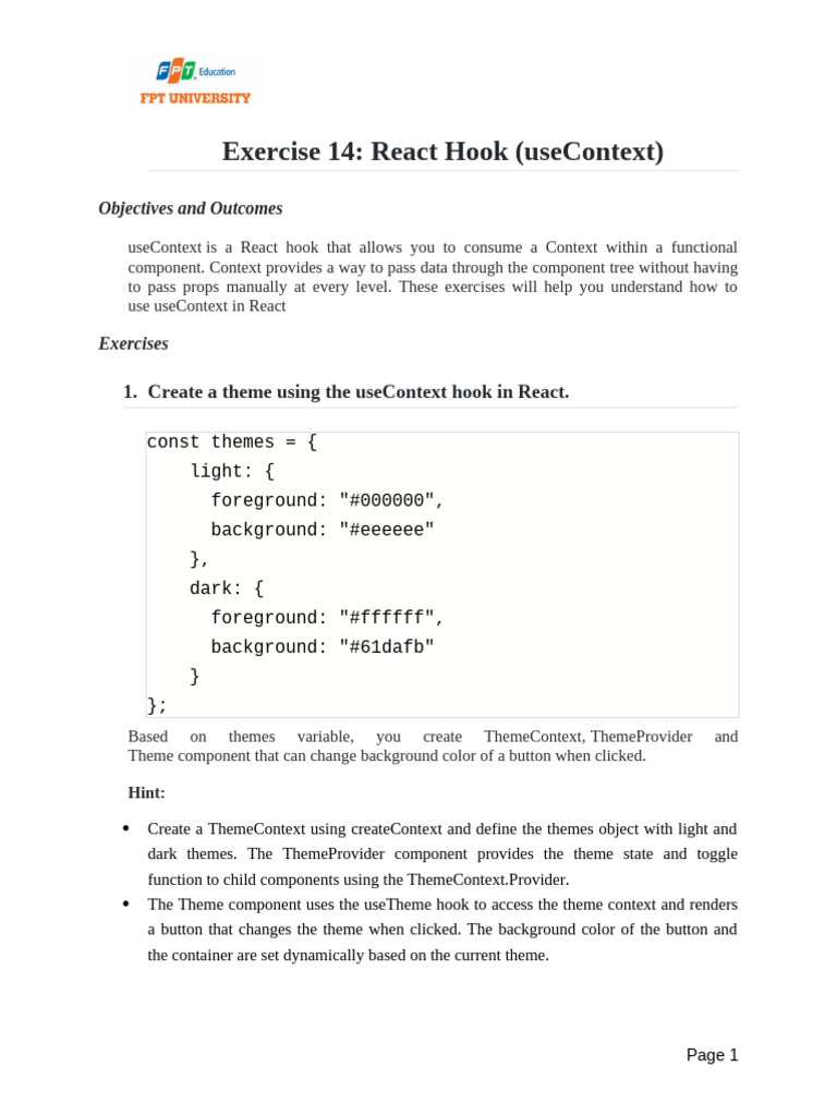 Exercise 14 UseContext | PDF | Cuisine | Foods