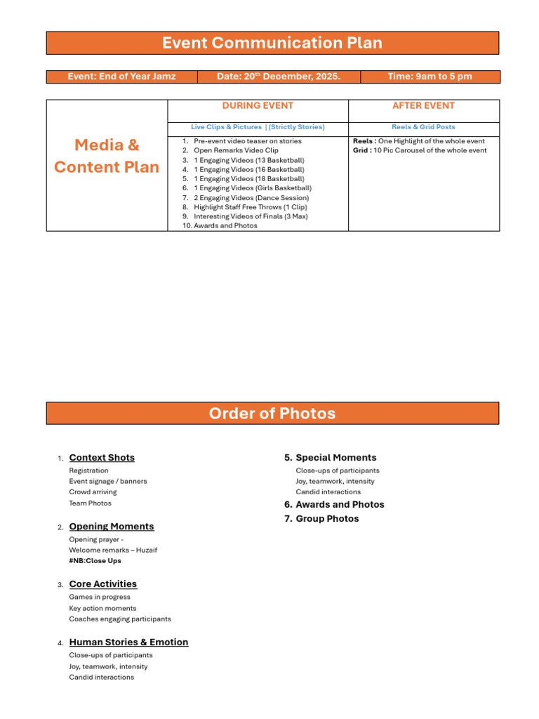 Event Communication Plan | PDF
