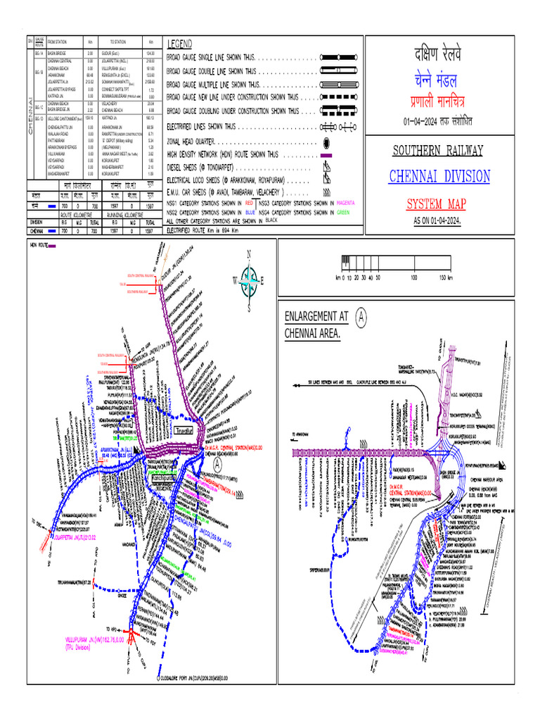 Chennai Division Railway Map | PDF