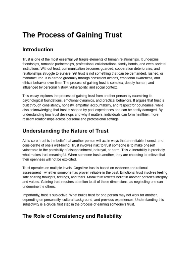 The Process of Gaining Trust | PDF | Empathy | Cognition