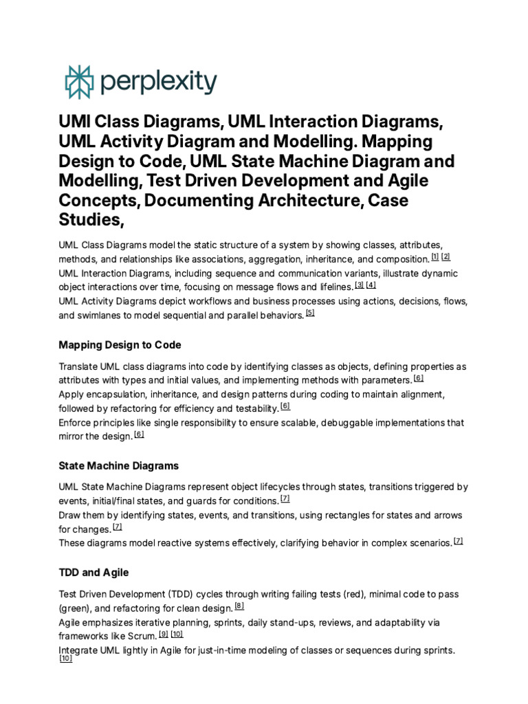 UMI Class Diagrams, UML Interaction Diagrams, UML | PDF | Test Driven ...