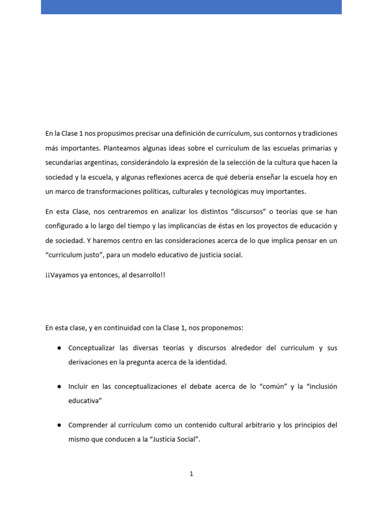 Clase 2 | PDF | Plan de estudios | Aprendizaje