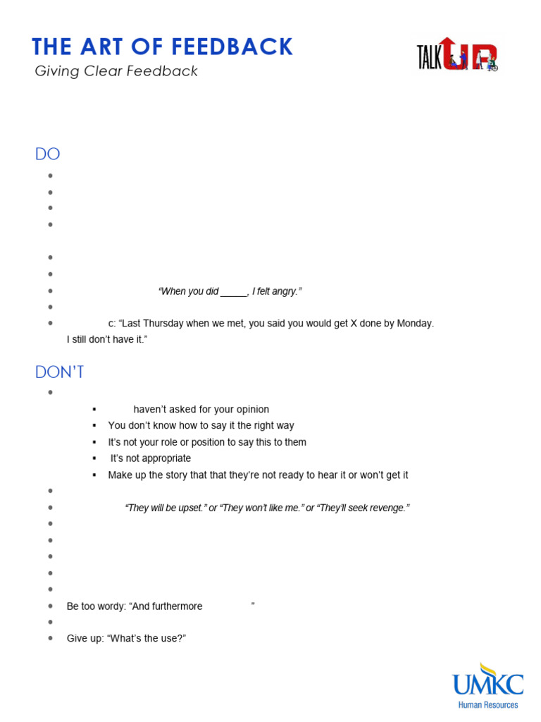 6 The Art of Feedback | PDF | Psychological Concepts | Psychology