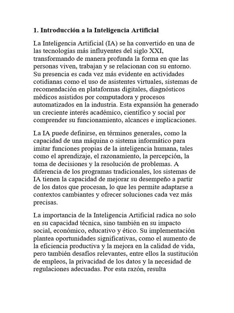 Importancia de La IA | PDF | Inteligencia artificial | Inteligencia (IA ...