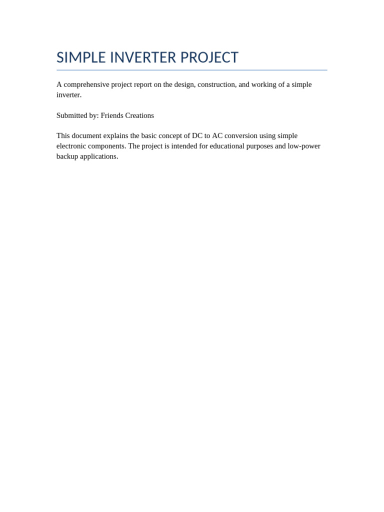 Simple Inverter Project Full 20 A4 Pages-4 | PDF | Power Inverter ...