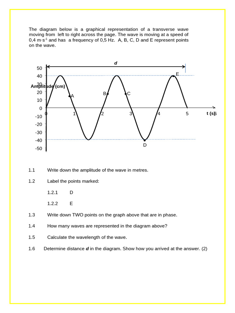Week1 - Waves Transervse Pulse | PDF | Waves | Wavelength