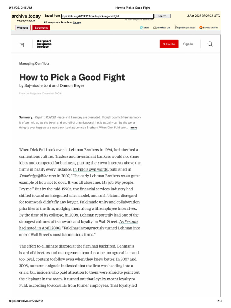 How To Pick A Fight | PDF