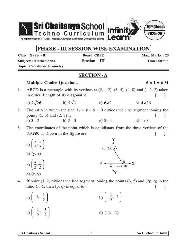 PH - III Cbse Math Session - III (Set - B) | PDF | Rectangle | Mathematics