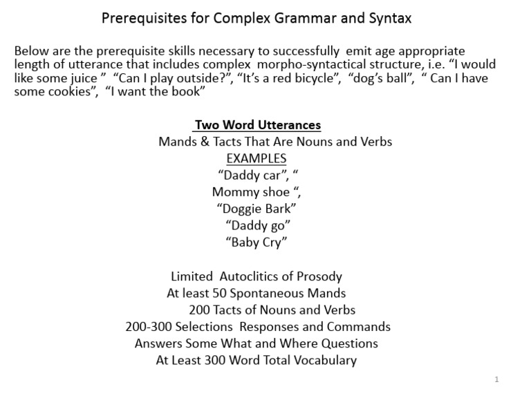 Autoclitic Pre Requisites | PDF