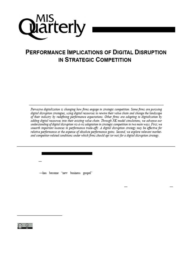 Performance Implications of Digital Disruption in Strategic Competition ...
