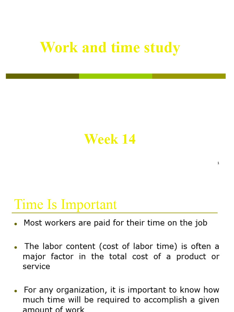 Week14-Work and Time Study PDF | PDF | Labour Economics
