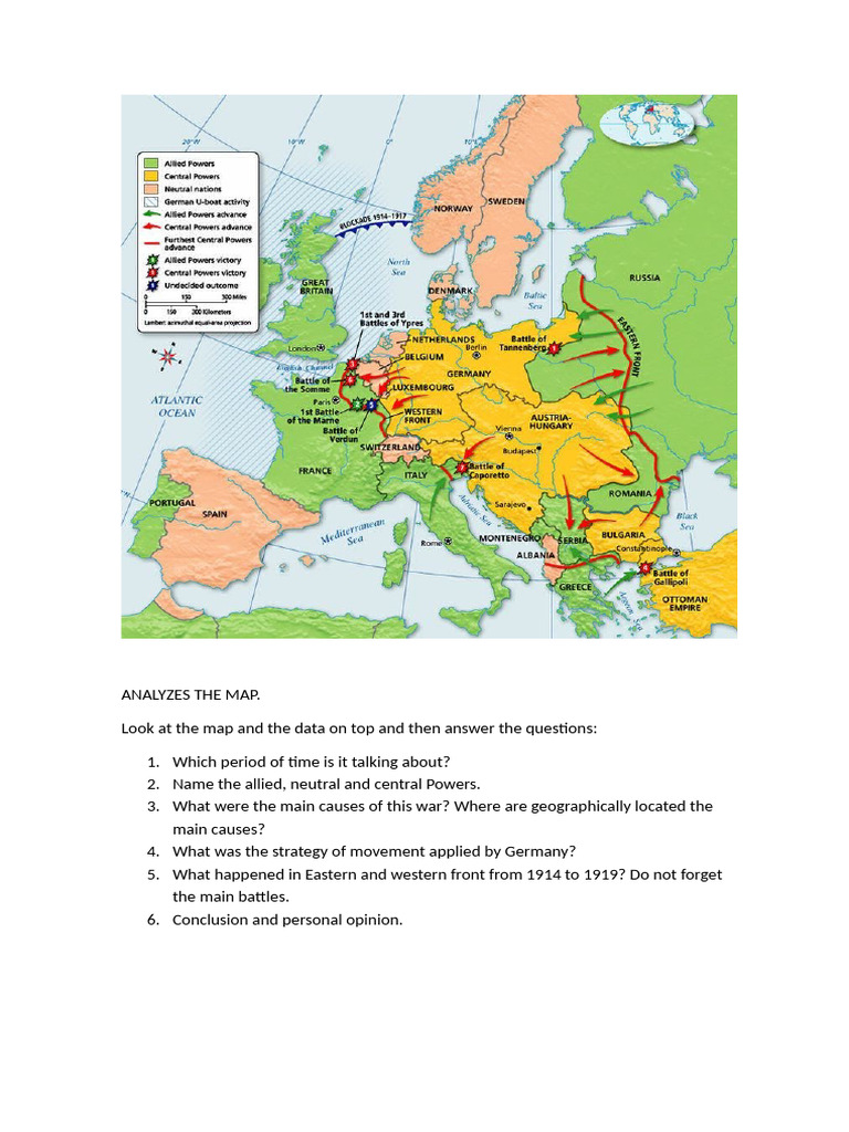 Analyzes The Wwi Map | PDF | World War I | German Empire