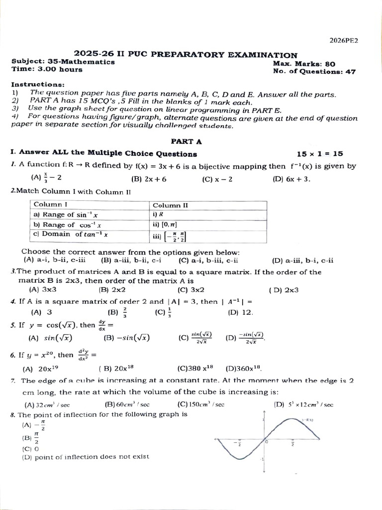 Mathematics 22 01 2026 | PDF | Matrix (Mathematics) | Function ...