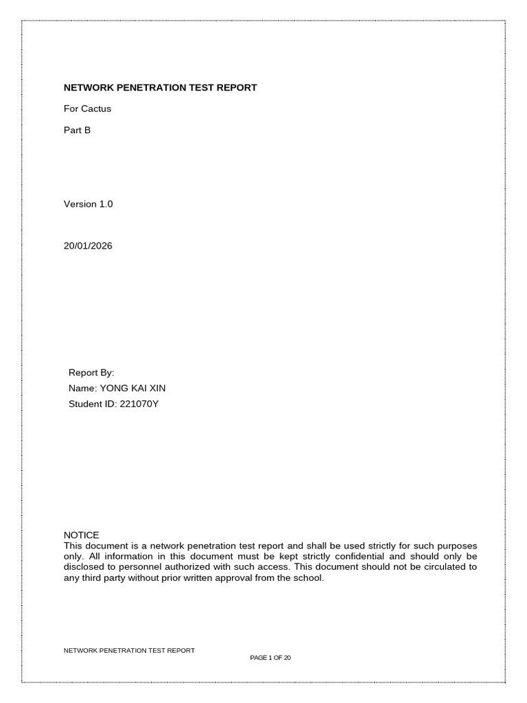 Penetration Test Report v1.0 | PDF | Penetration Test | Risk
