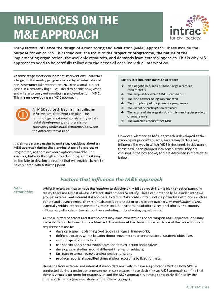 6 Influences On The ME Approach | PDF | Humanitarian Crisis ...