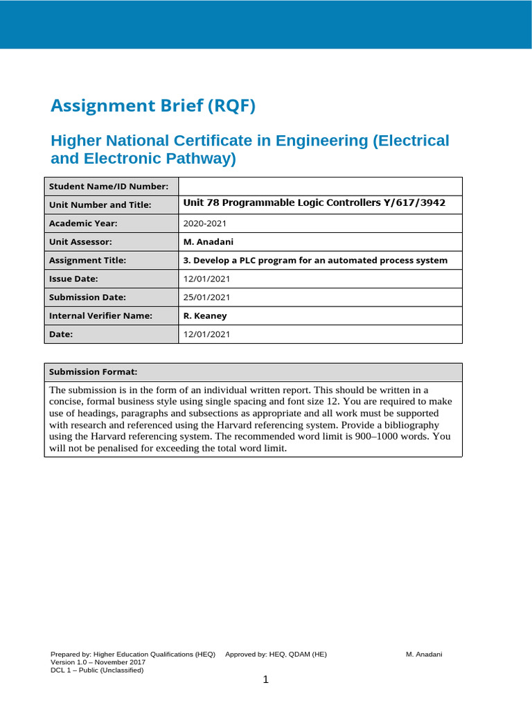 Unit 78 PLC, Assignment 3, 20 | PDF | Programmable Logic Controller ...