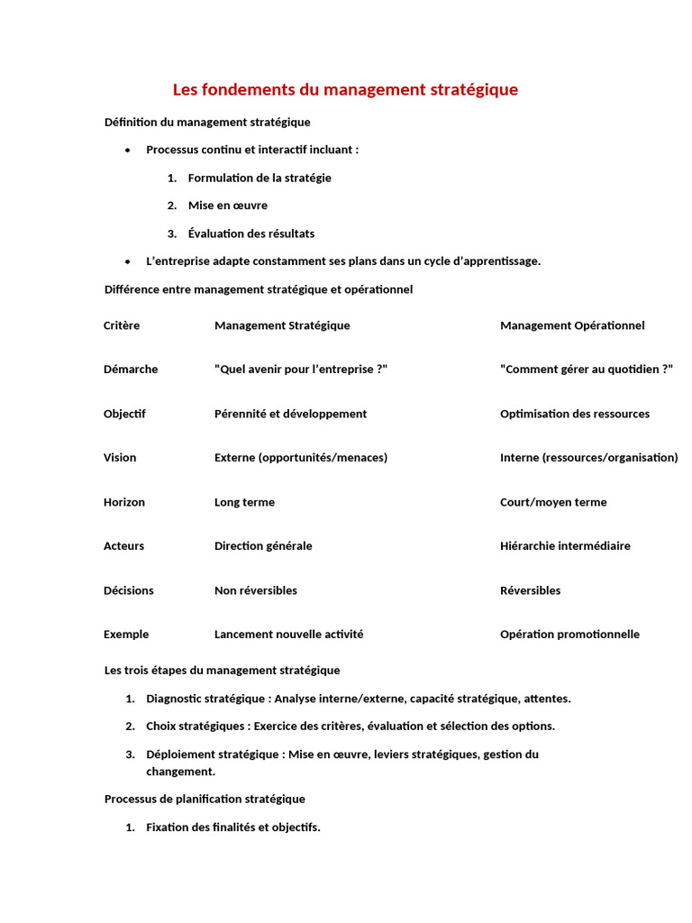 Management Stratégique | PDF | Chaîne de valeur | Business