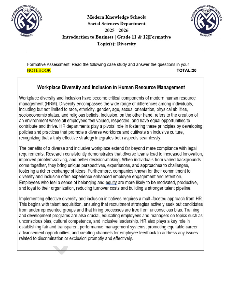 Diversity Case Study | PDF
