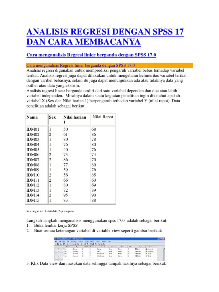 Analisis Regresi Dengan Spss 17 Dan Cara Membacanya