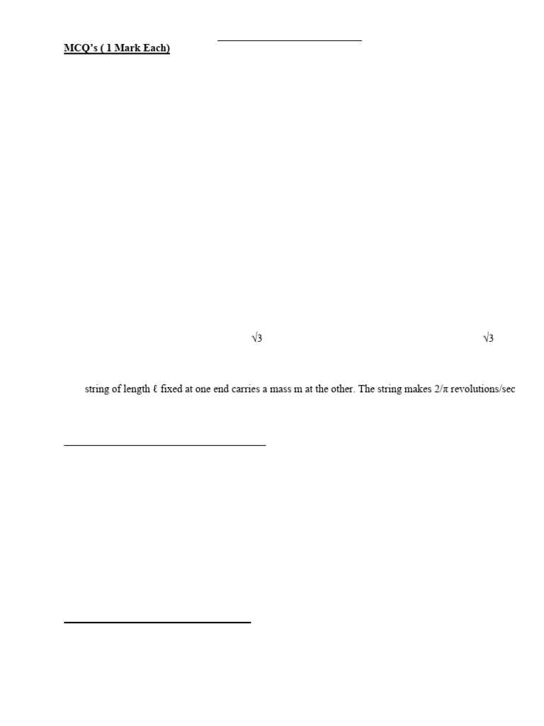 Rotational Question Bank | PDF | Rotation Around A Fixed Axis | Rotation