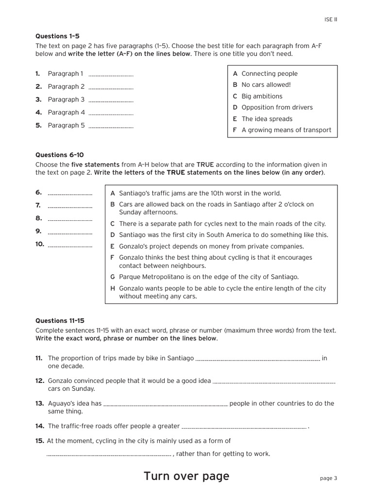ISE II Sample Paper 6 (With Answers) - 3 | PDF | Chess Openings | Chess ...
