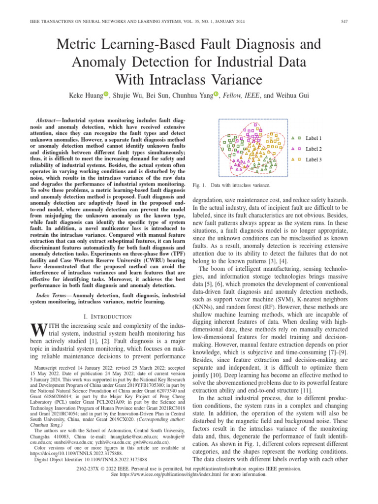 Metric Learning-Based Fault Diagnosis and | PDF | Deep Learning ...