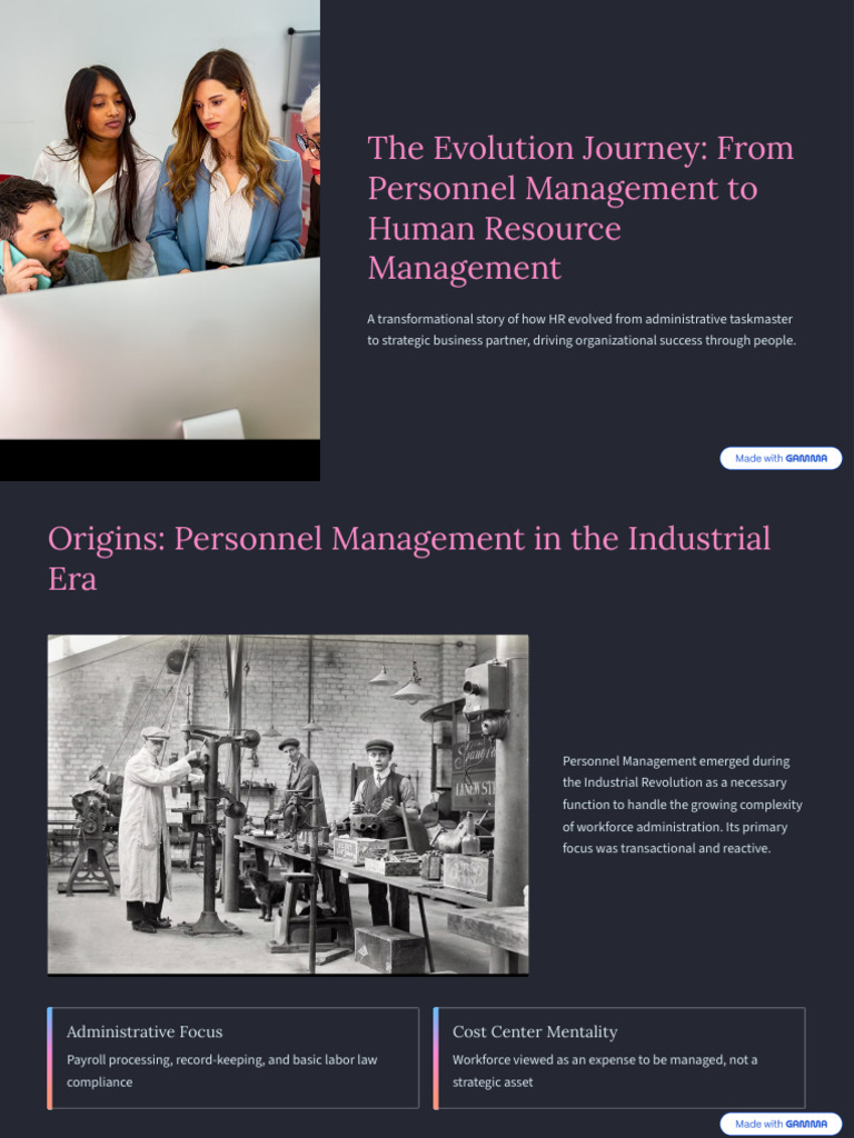 The Evolution Journey From Personnel Management To Human Resource ...