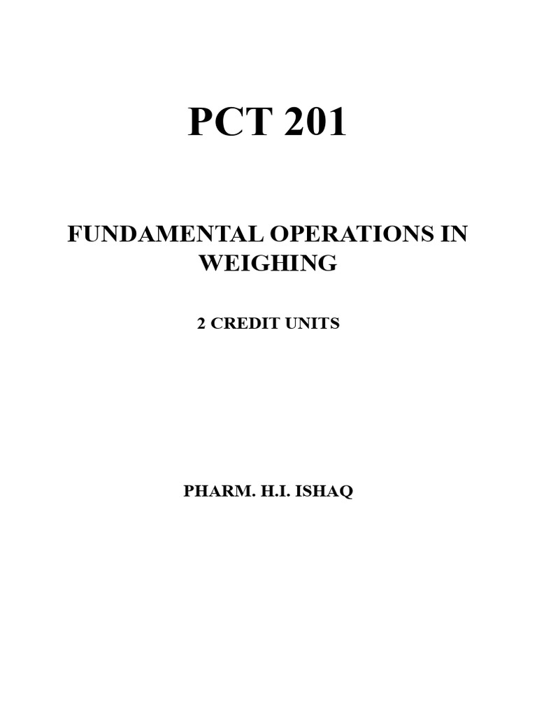 PCT 201 Weighing and Measuring | PDF | Ounce | Litre