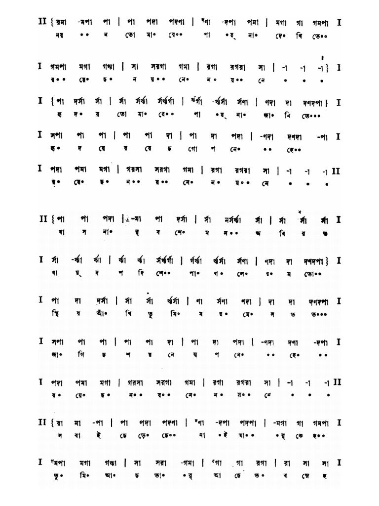 Nayan Tomare Pay Na 1 Notation | PDF