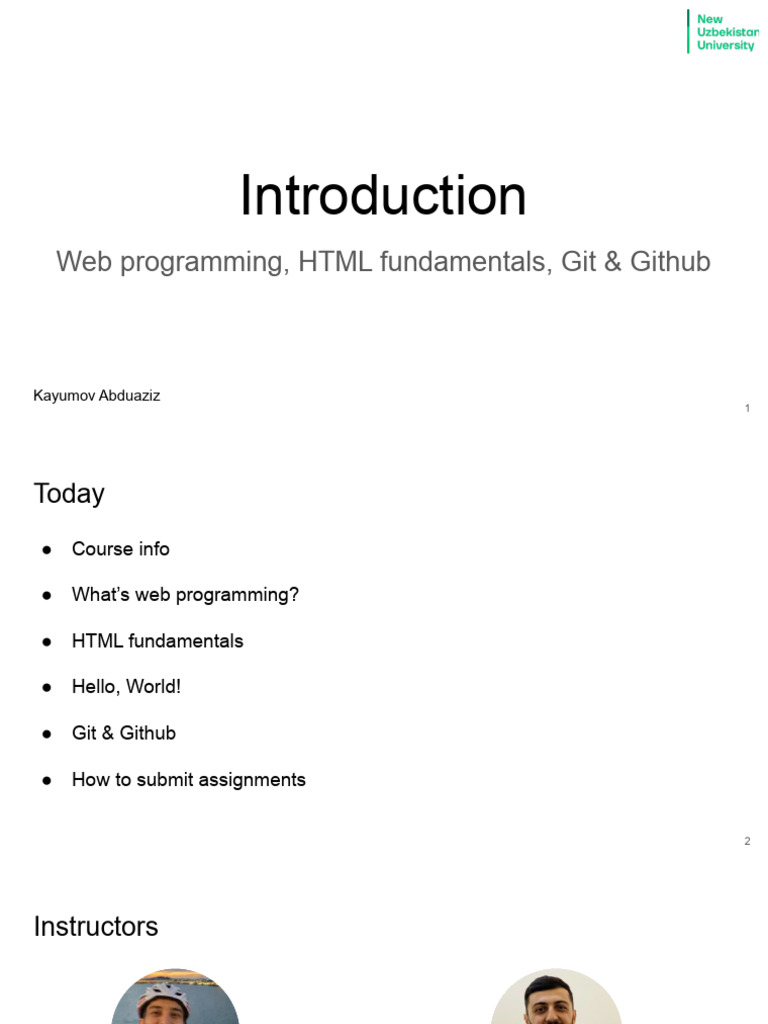 Lecture 1. Introduction | PDF | Html | Html Element