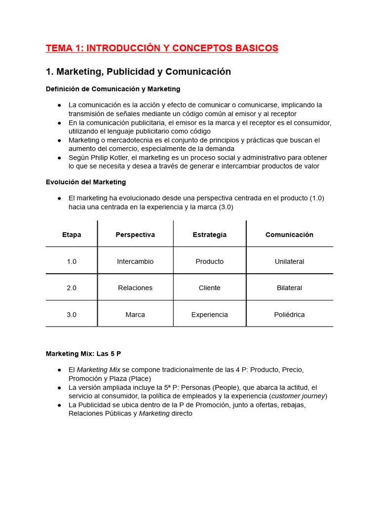 Tem 1 | PDF | Marketing | Publicidad
