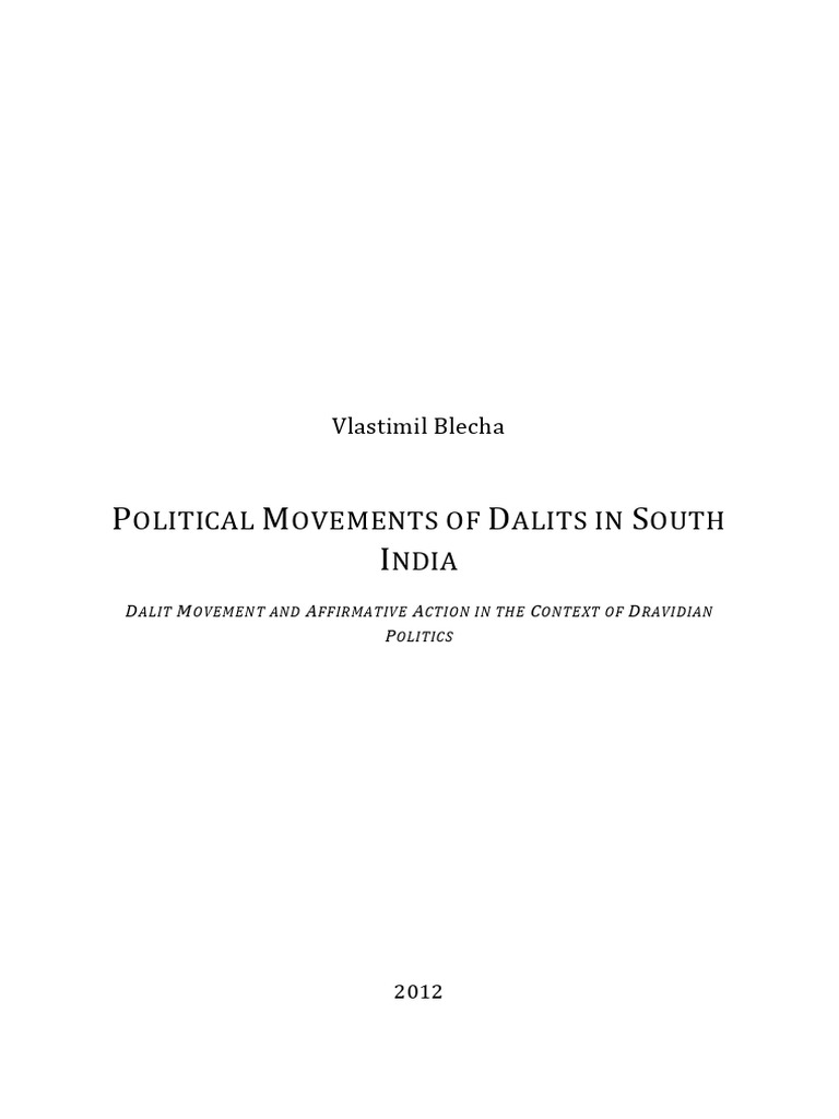 Political Movements of Dalits in South India | PDF | Dalit | Caste