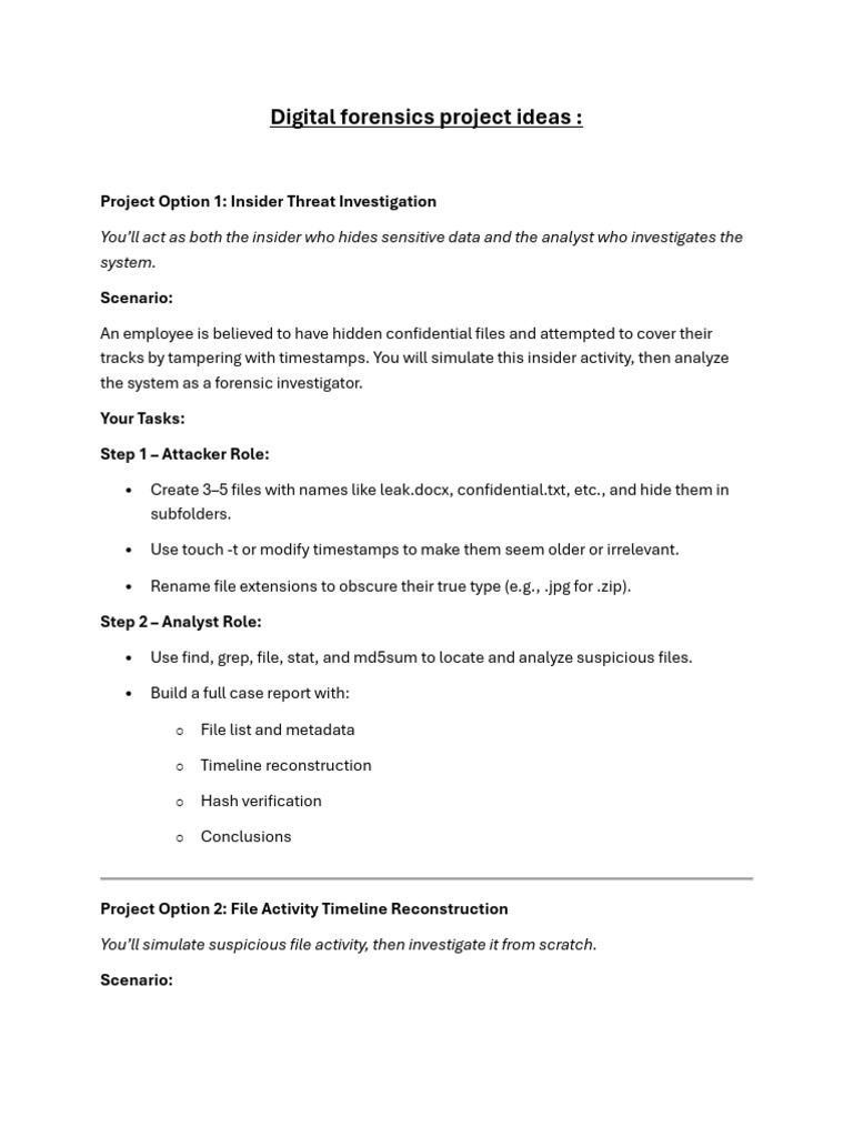 Digital Forensics Project Ideas | PDF | Computer File | Information ...